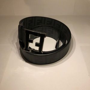 Fendi Gray Zucca College Belt